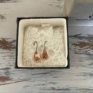 Om Earring - Rose Gold & Sterling Silver - Yoga Jewelry